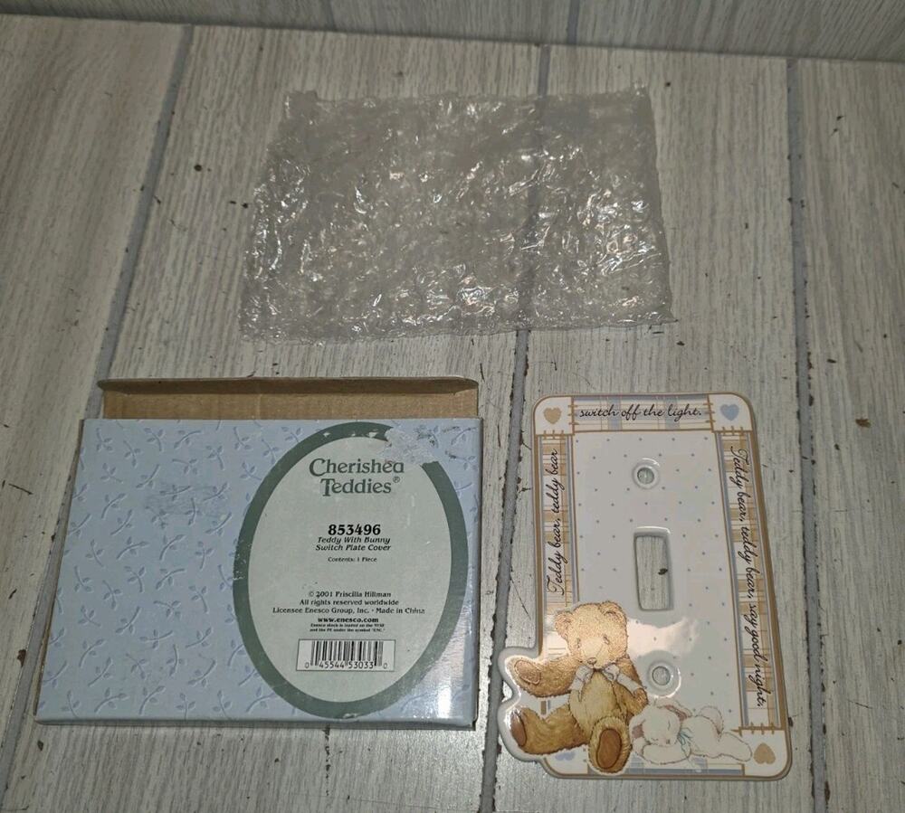 VINTAGE 2001 Cherished Teddies Light Switch Plate Cover Baby Nursery Teddy Bear